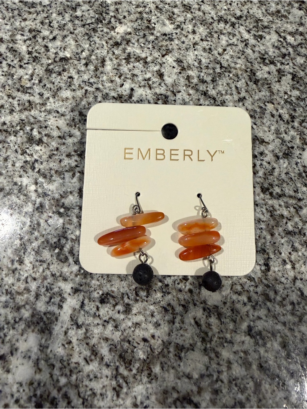 Kohl's Emberly Orange Bead Stack Drop Earrings